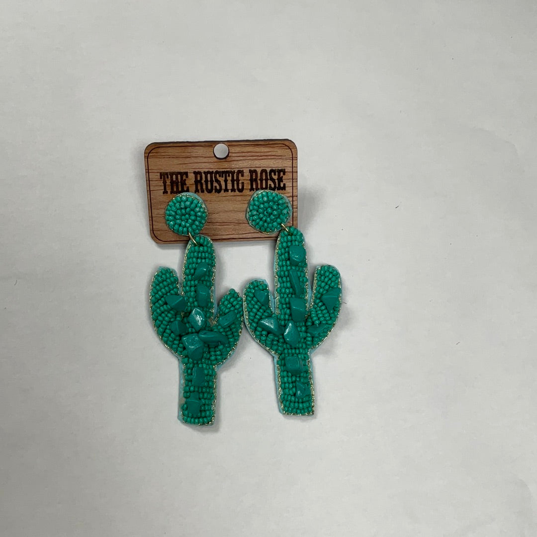 Cactus earrings turquoise